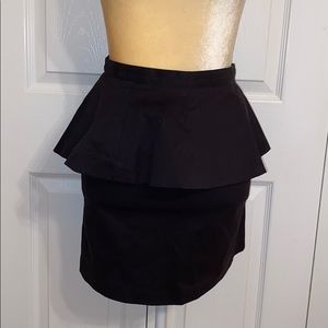 Alice & Olivia Black Peplum Skirt Size 2